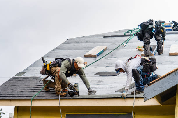 Professional Gutter Installation technician working in Dresser, WI